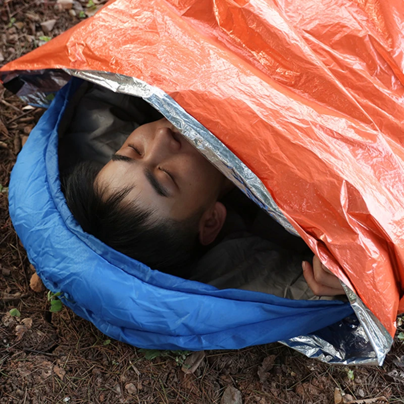 

Outdoor Life Emergency Sleeping Bag Thermal Keep Warm Waterproof Mylar First Aid Emergency Blanke Camping Survival Gear