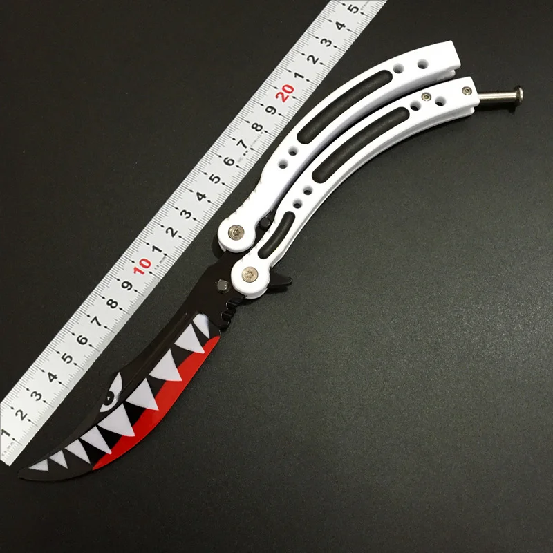 

Hysenss New Butterfly Knife Karambit Training Folding No Edge Knifes CS GO Practice Counter Strike Play Tools Jackknife Gift