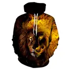 Толстовка мужская в стиле хип-хоп, свитшот с забавным 3D рисунком пламени, тигра, Льва, модная брендовая мужская спортивная одежда, пуловер в стиле унисекс