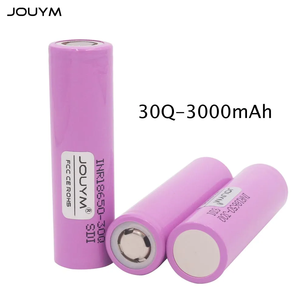 JOUYM 30Q аккумулятор 18650 Батарея INR18650 3 7 V 3000 мА/ч 15A Перезаряжаемые
