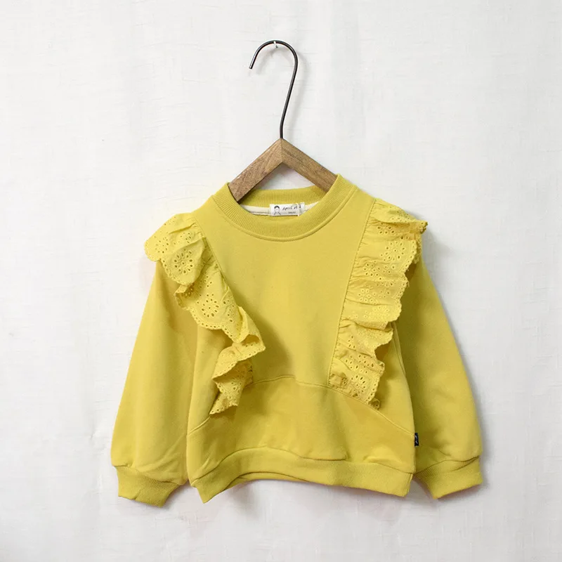 Футболка для маленьких девочек пуловер с длинными рукавами весна 2019 г.|Тройники| |