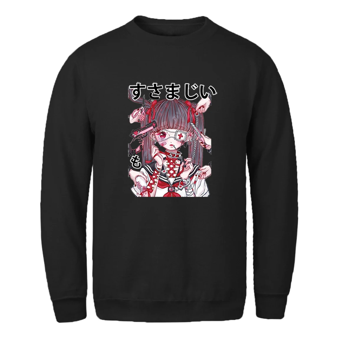 Толстовка Goth с аниме для мужчин уличная одежда винтажная верхняя стандартная
