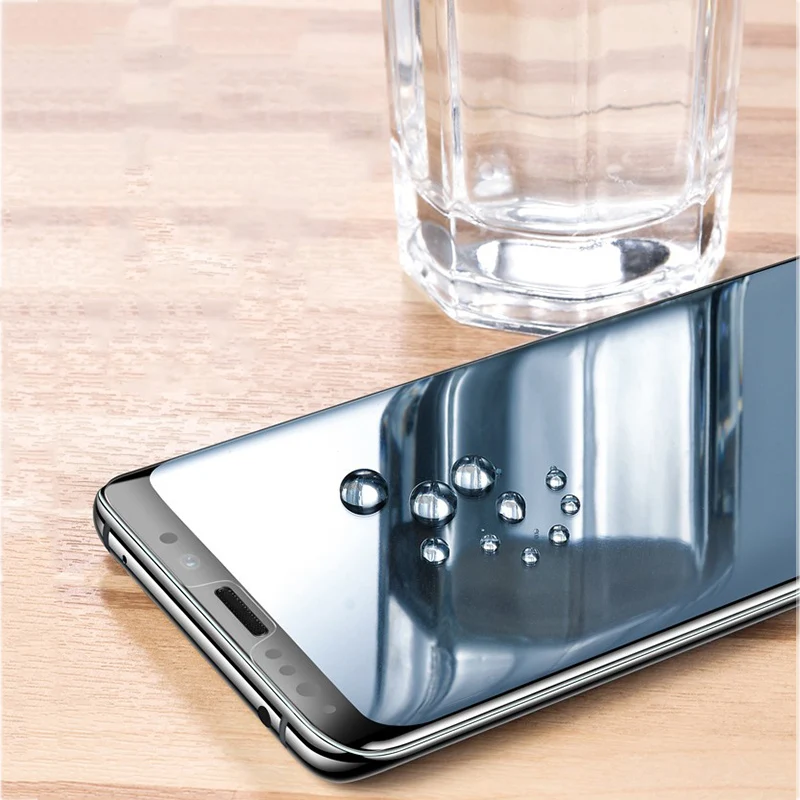 Фото JGKK 3D УФ изогнутое закаленное стекло с полным клеем для Samsung Galaxy S9 Plus S8 Защитная JGKK 3D УФ изогнутое закаленное стекло с полным клеем для Samsung Galaxy S9 Plus S8 Защитная