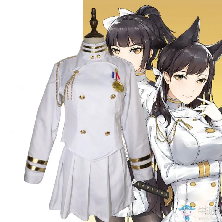 Игра Azur Lane Белый Корабль форма Косплэй костюм женское платье Atago Такао костюмы и
