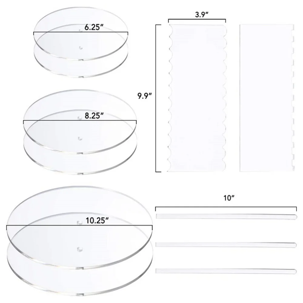 

1 Set 11Pcs Round Cake Discs Cake Scrapers Cake Decorating Tools (Transparent)