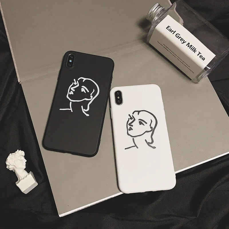 

Ins art cold wind Apple xs max/xr mobile phone case iphone11pro couple 6s for 8/7plus