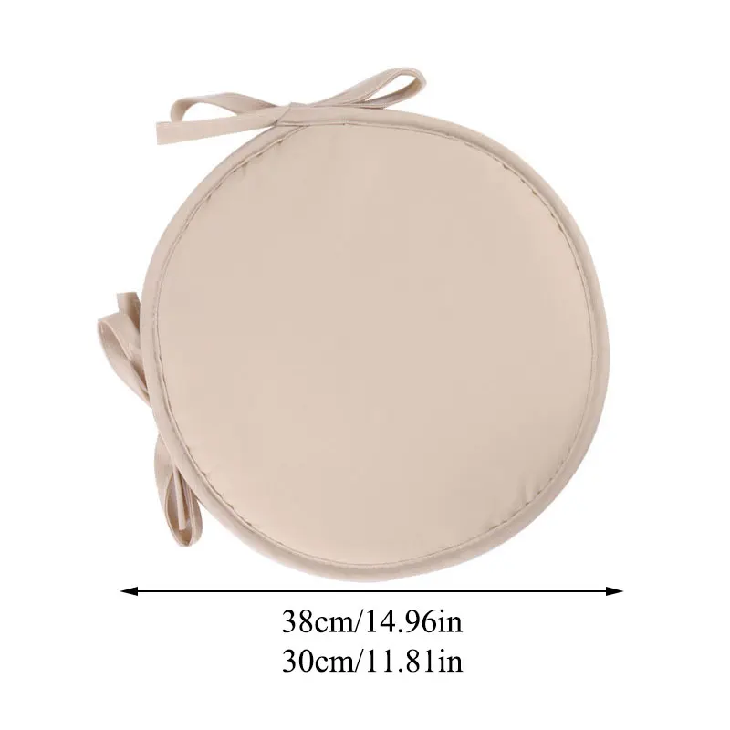 

Round Chair Seat Cushion Pad Solid Color Round Tie-on Pads Kitchen Dining Removable Bistro Circular Chair Cushion