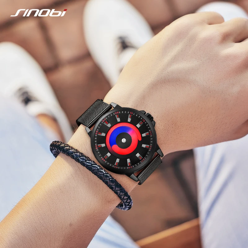 Часы наручные SINOBI Мужские кварцевые креативные брендовые Роскошные модные с