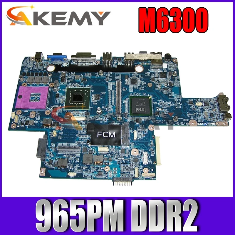 

Akemy For Dell Precision M6300 Laptop Motherboard 965PM DDR2 Free CPU IAQ20 LA-3751P CN-0JM679 0JM679 JM679