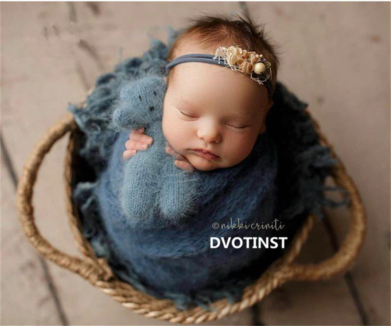 Реквизит для фотосъемки новорожденных Dvotinst ротанговая корзина ручной работы в