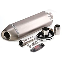 universal motorcycle modified exhaust pipe muffler exhaust 304 titanium stainless steel straight back pressure 57mm size