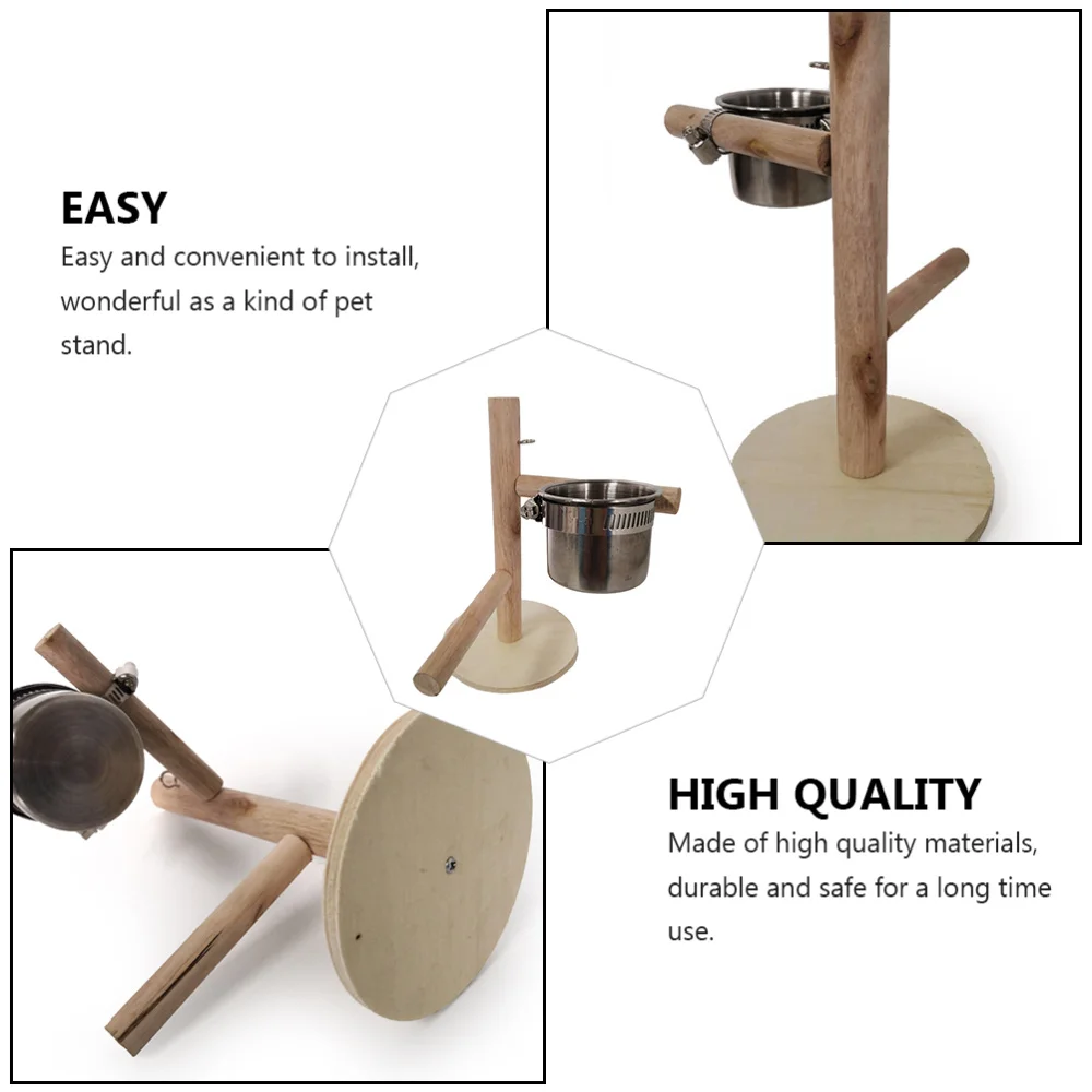 

1Pc Parrot Stand Pet Parrot Feeding Cup Rack Pet Bird Accessory (Green)