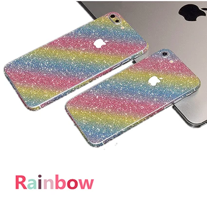 RAINBOW Наклейка с украшениями, Защитная пленка для iphone 7 plus, покрытие, кожа, 0,3 мм, полное тело, блестящая, ультра тонкая задняя крышка, пленка, наклейка для iphone 7Plus - Цвет: RAINBOW