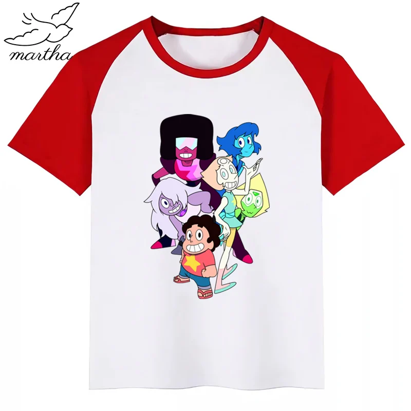 Steven Universe/Новинка детская летняя повседневная футболка для мальчиков и девочек