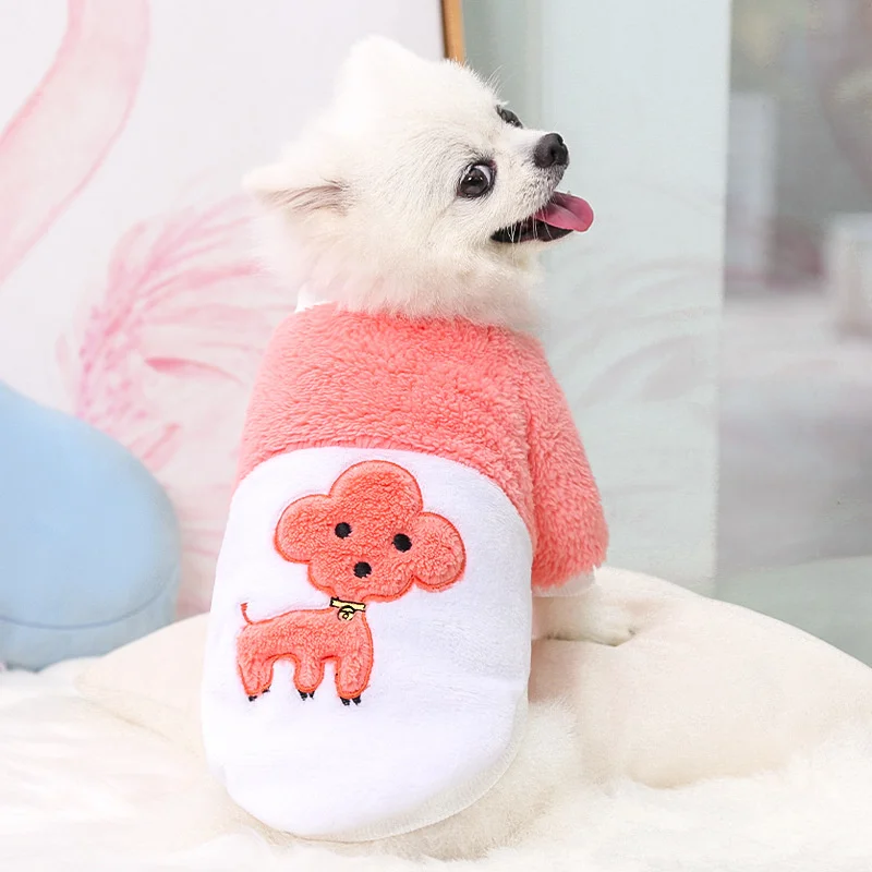 

Cute Teddy pug Dog clothing warm Hoodies cat clothes pet supplies winter comfortable cotton wool Coats costume pug köpek kıyafet