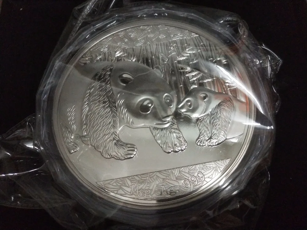 Распродажа 2011 Китайская панда памятная Позолоченная серебряная монета 1 кг с КоА и коробкой для коллекционный подарок