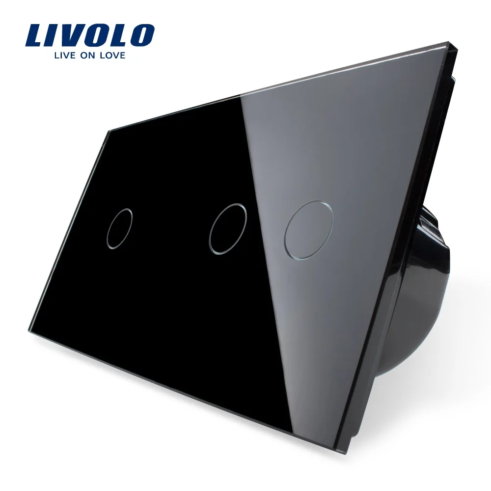 

Livolo EU Standard Wall Switch, Luxury Crystal Glass Panel,Touch Switch, Wall Light Switch,VL-C701-12/VL-C702-12