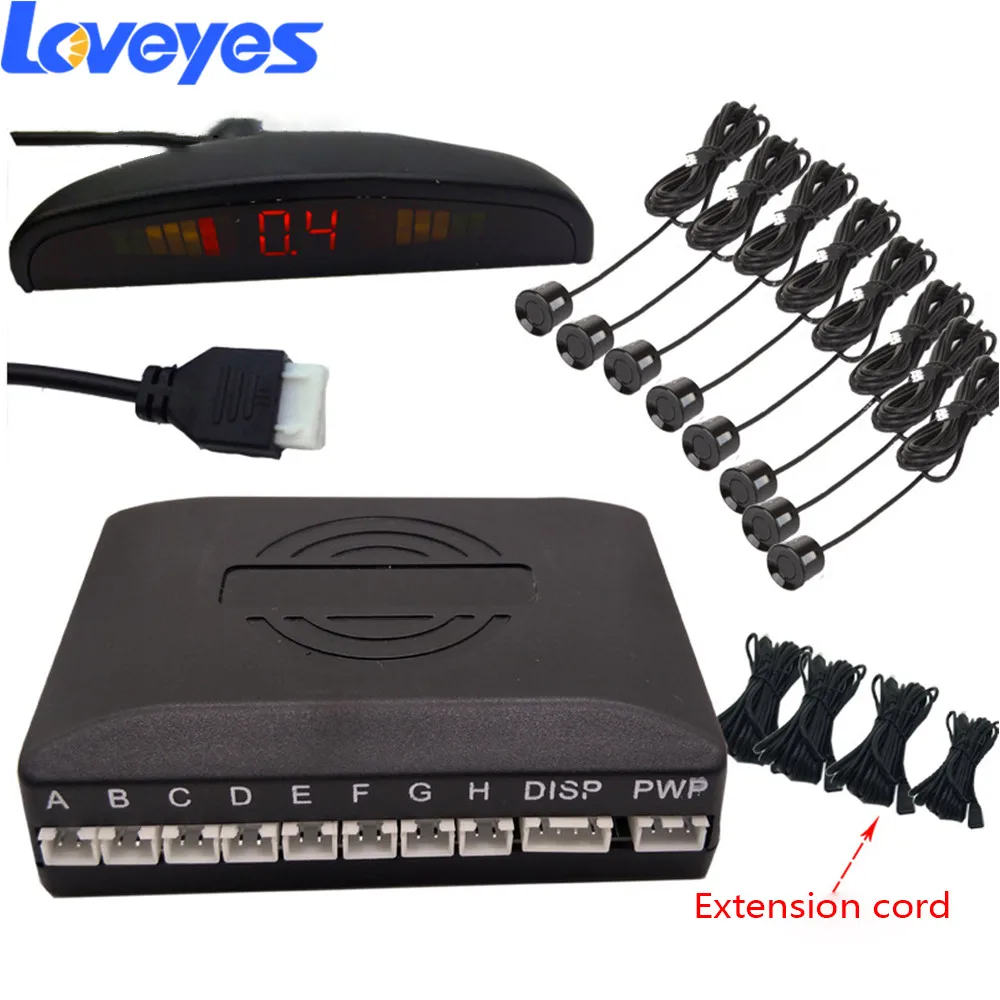 8 зондов обнаружения реверсивный радар фронтальная задняя радарная камера