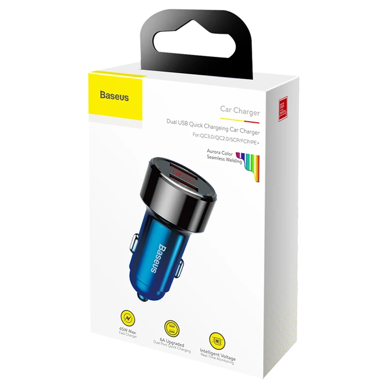 Baseus 45 Вт Quick Charge 4 0 3 USB Автомобильное зарядное устройство для iPhone 11 Pro Max Xiaomi Samsung QC4.0