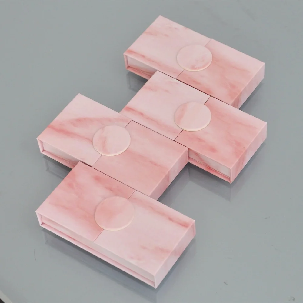 

10/lot Wholesale eyelash peackaging box lash boxes package custom rectangle marble pink round mink lashes makeup case vendors