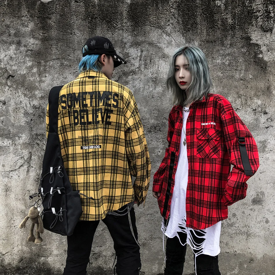 Уличная Оригинальная дизайнерская рубашка с буквенным принтом мужская