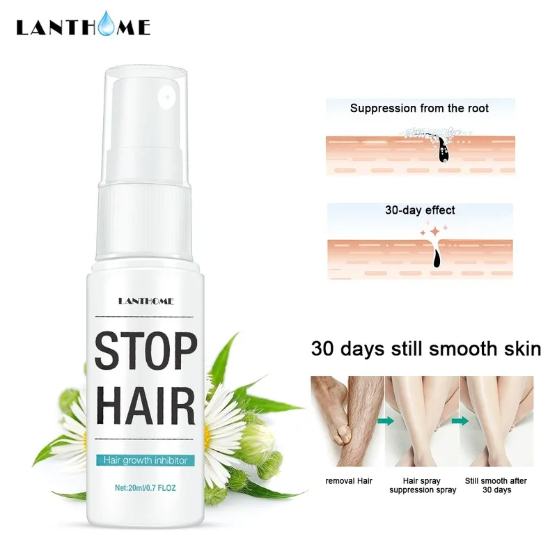 

20ML Powerful Permanent Painless Hair Removal Spray Stop Hair Growth Inhibitor Shrink Pores Skin Smooth Repair Essence