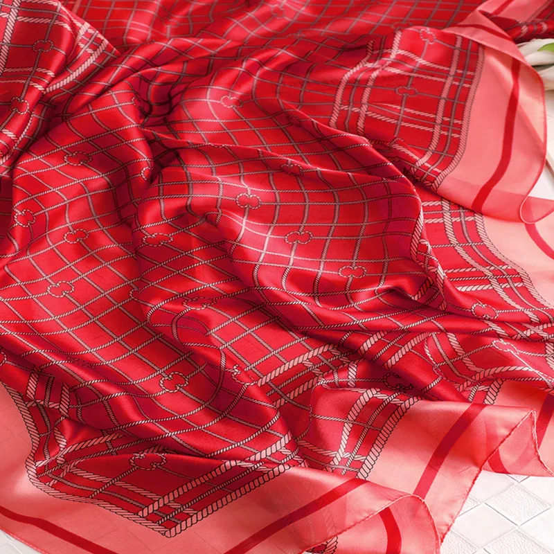 

2021 Korea popular beach Silk Scarfs spring Fashion 180X90CM Long Stole Scarves Female stripe print Sunscreen Shawls and Wraps