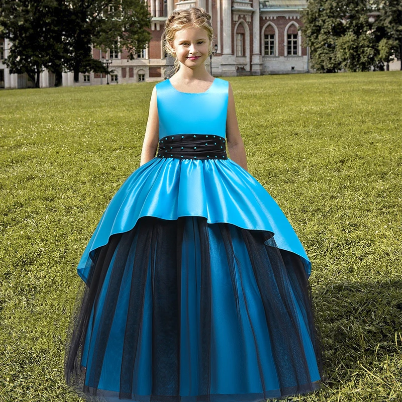 2022 Summer Teenager Costumes Girl Pageant Evening Party And Wedding Kids Dresses For Girls Long Princess Dress Beads 10 12 Year | Детская