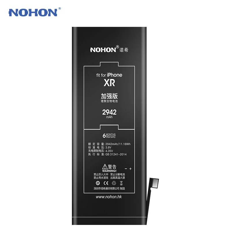 NOHON батарея для iPhone XR X 8 7 6 S SE Замена Оригинальная iPhone6S iPhone6 iPhone7 iPhone8 Высокая