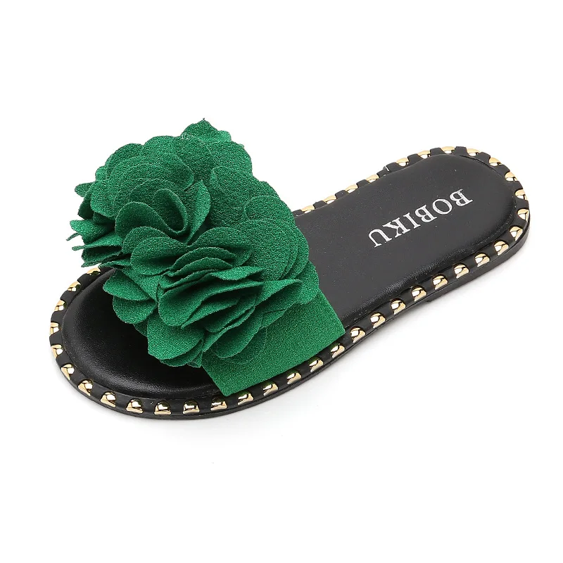 Сандалии Mumoresip для девочек модные мягкие пляжные тапочки с цветочным принтом