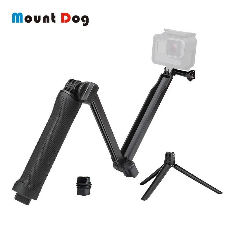 Селфи Палка с 3 вариантами крепления водонепроницаемый монопод для Gopro Hero 5 6 4 Black