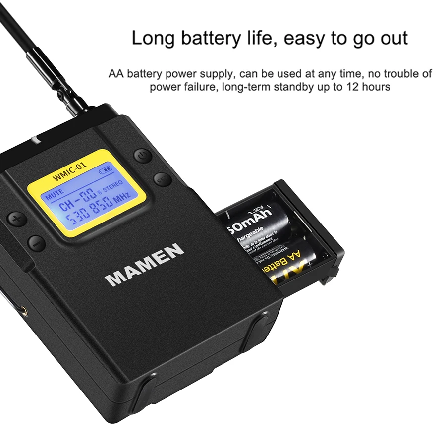 Профессиональный беспроводной микрофон MAMEN для записи с частотой 558 608 МГц