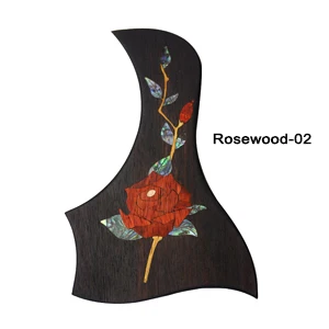 Rosewood-02 HISPETECH гитарные запчасти 1 шт. деревянные накладки с цветочным узором самоклеющиеся защитные наклейки для гитары накладки для 38 39 40 41 дюймов - Цвет: Rosewood-02