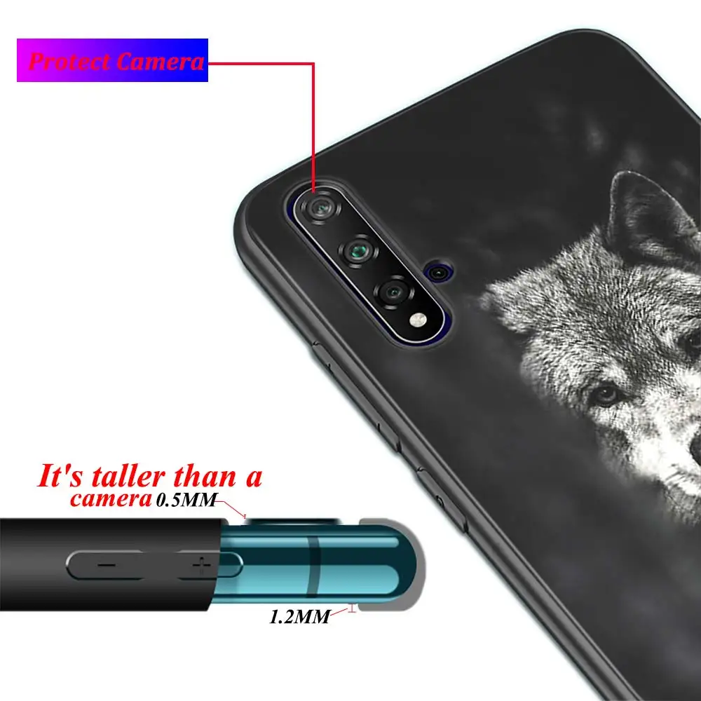 Черный силиконовый чехол с принтом Черного Волка для Huawei Nova 5 3i P Smart Z Plus 2019 P30 P20 Pro