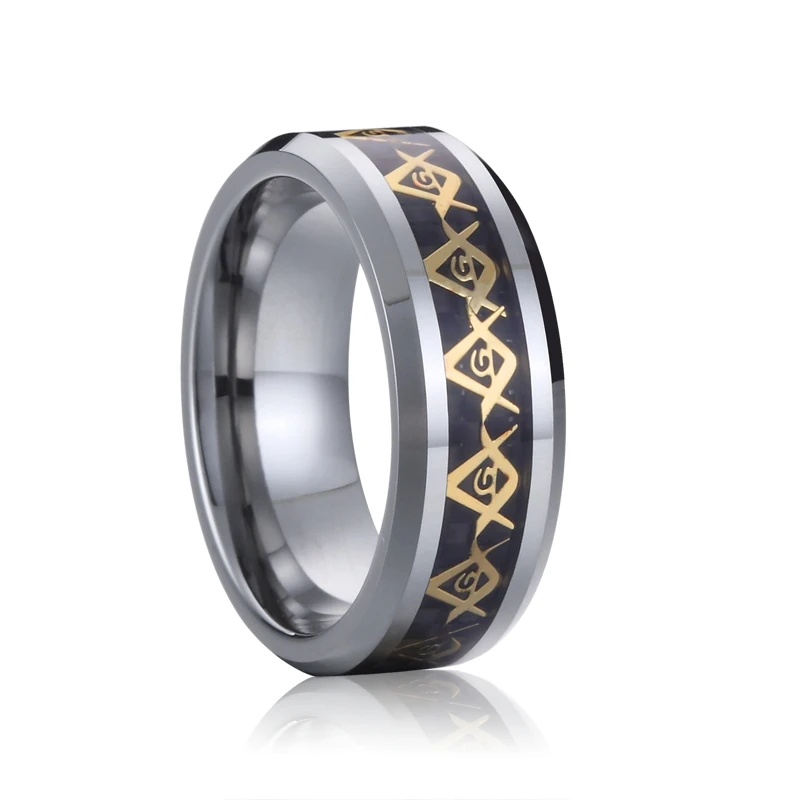 

wholesale classic masonic tungsten carbide rings 8mm anniversary fashion jewelry finger ring