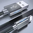 Металлический usb-кабель ROCK для iPhone 8, 7, 6, 6s, X, нейлоновая оплетка из сплава, быстрый зарядный usb-кабель для iPhone X, 10, SE, 5, 5, для iPhone, зарядное устройство