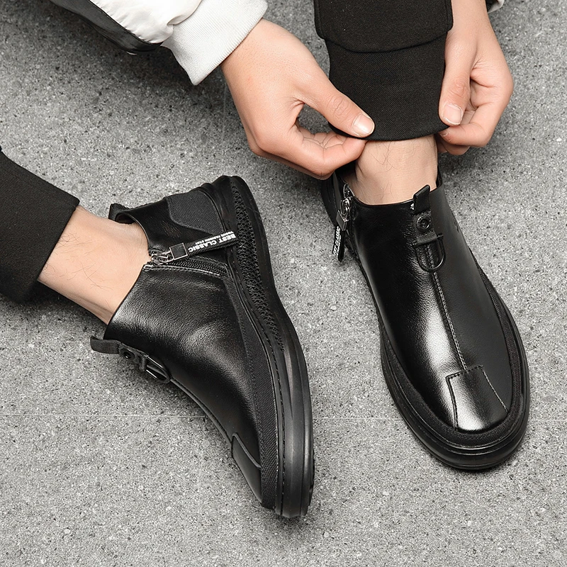 

Hot Men's Sneakers Casual Shoes Rubber Sole Leather Men Shoes Breathable Mans Footwear Zapatos De Hombre Tenis Masculino