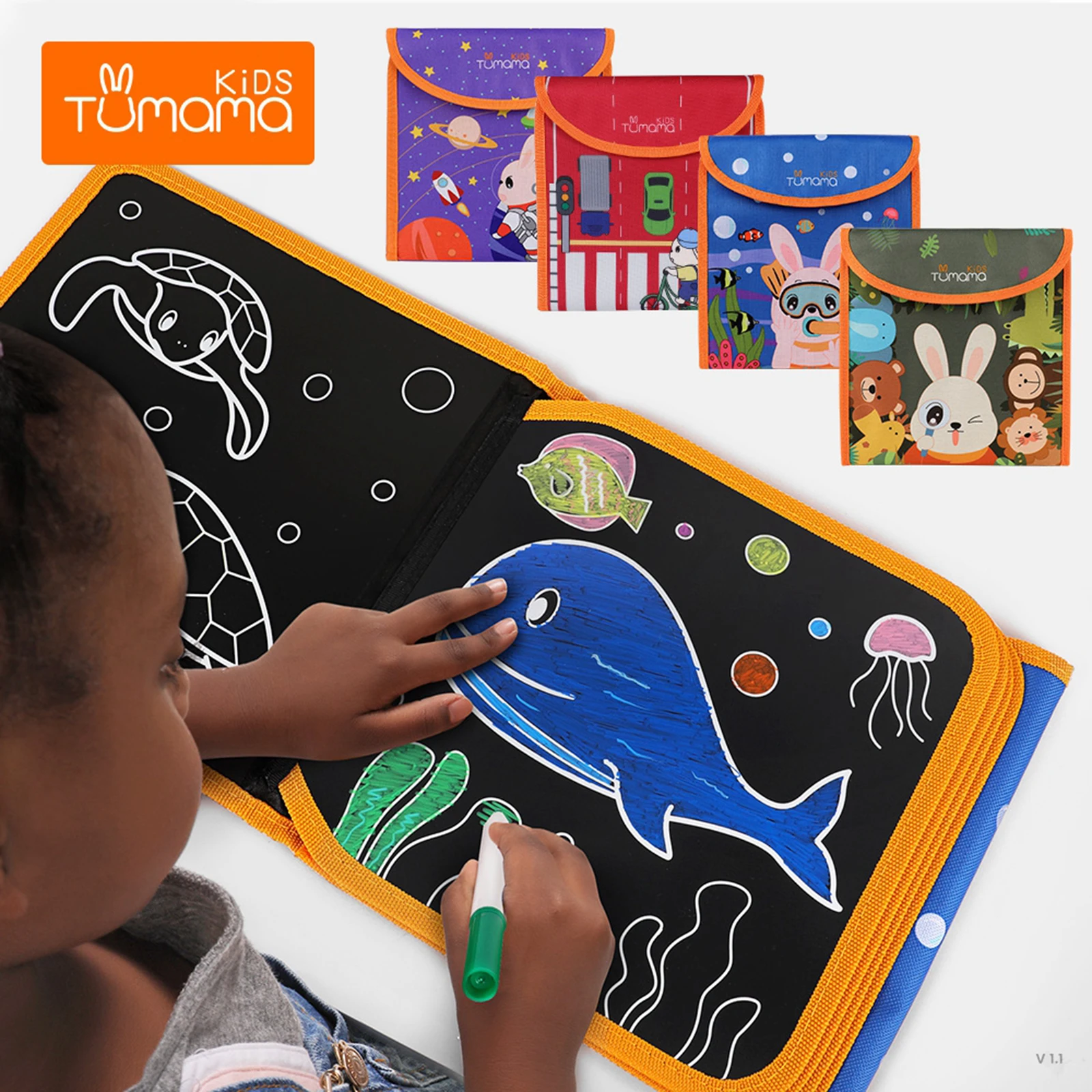 

Erasable Drawing Pad Doodle Book Kids Writing Coloring Painting Toys, Coloring Pages Painting Books with 12 Markers