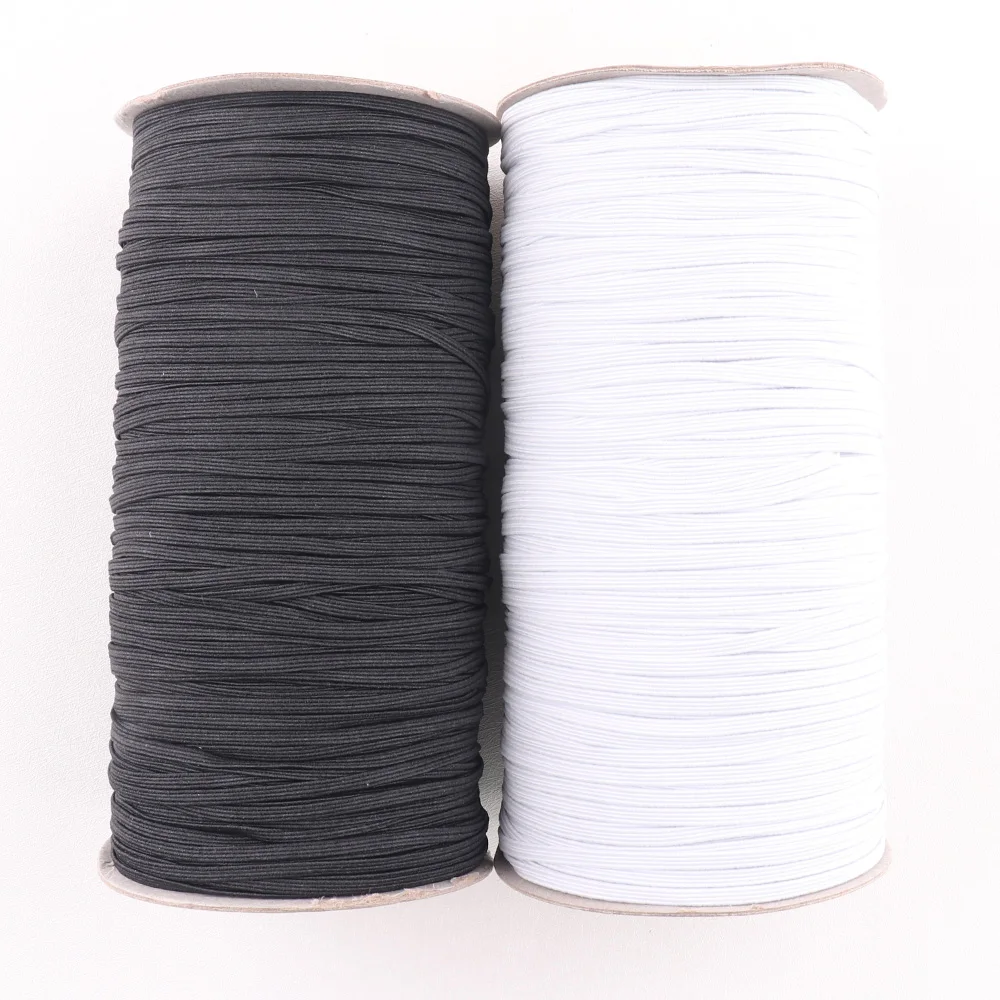Эластичная лента для шитья черный и белый шнур из спандекса Резиновая отделки