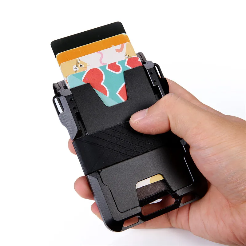 BISI GORO мужской и женский RFID кошелек ID Смарт-держатель для карт высокое качество чехол для визиток модный Алюминиевый футляр металлический чехол