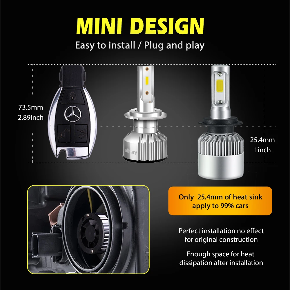 Hilpow H4 LED H7 H11 H8 HB4 H1 H3 HB3 автомобильные лампы для фар машины 72 Вт 10000LM автостайлинг 3000