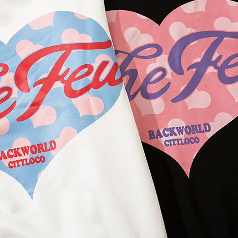 

THE NLMU Hip Hop Pullover Sweatshirt Heart Letter Print Streetwear 2021 Men Autumn Harajuku Cotton Casual Sweat Shirt WY959
