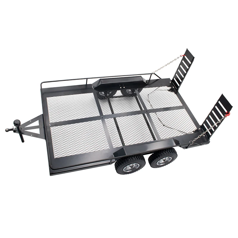 Тяжелый металлический прицеп KYX Racing для гусеничного грузовика 1/10 Rc Traxxas TRX4 Axial SCX10