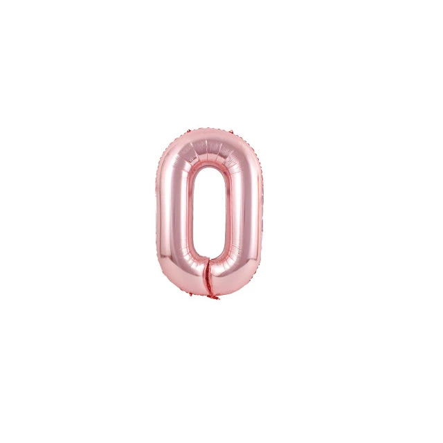 1pcs 40inch Number 0 40-дюймовый светодиод розово-золотые воздушные шары из фольги в виде цифр, для детей 0, 1 2 3 4 5 6 7 8 9 Письмо балон Happy День рождения украшения, 16, 18 лет - Цвет: 1pcs 40inch Number 0
