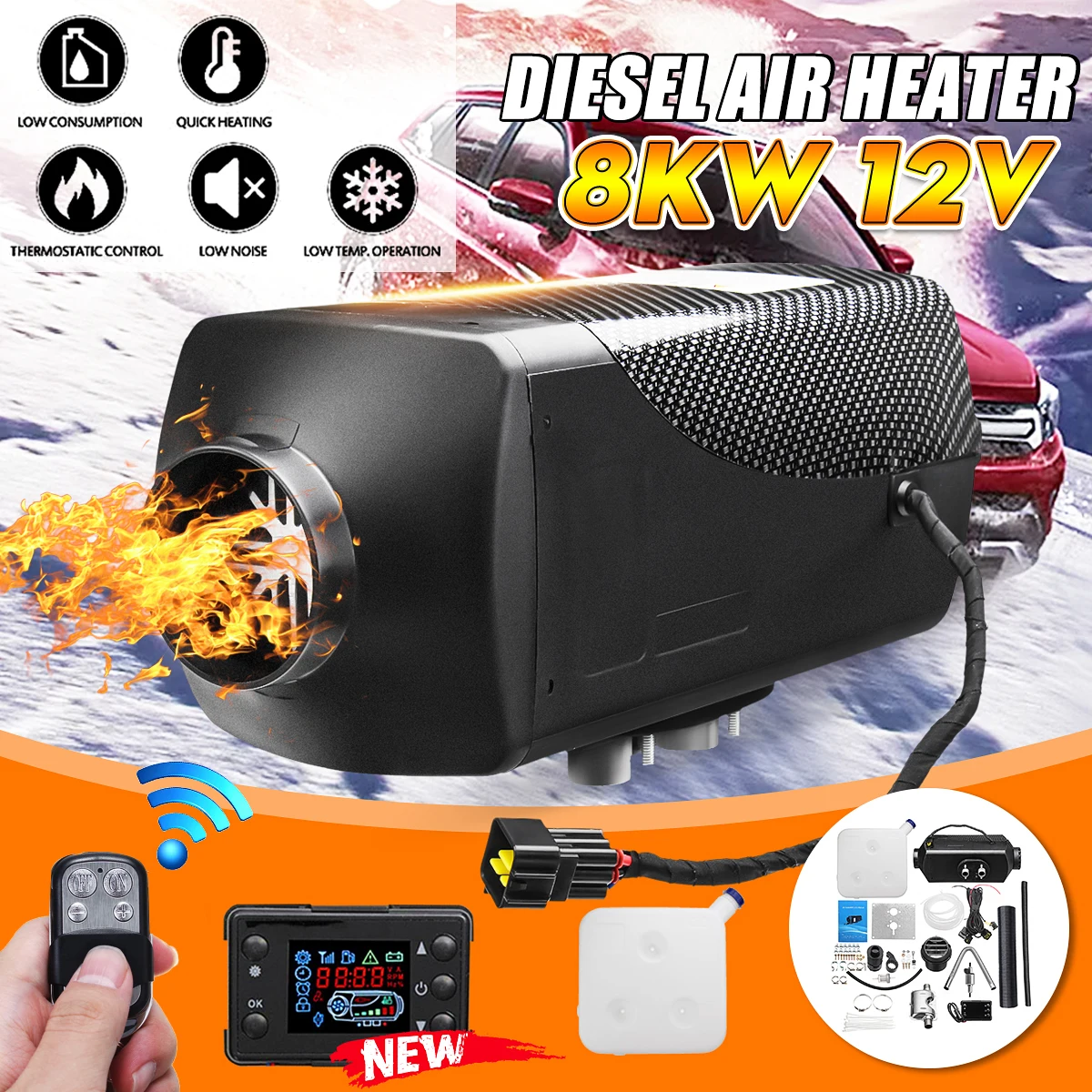 KROAK 8KW 12V автомобильный обогреватель ЖК дисплей монитор дизель воздушного