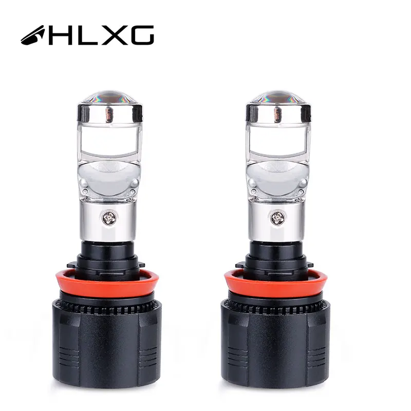HLXG turbo H8 H9 H11 Светодиодная лампа для прожектора Би светодиодная линза nebbia ближнего