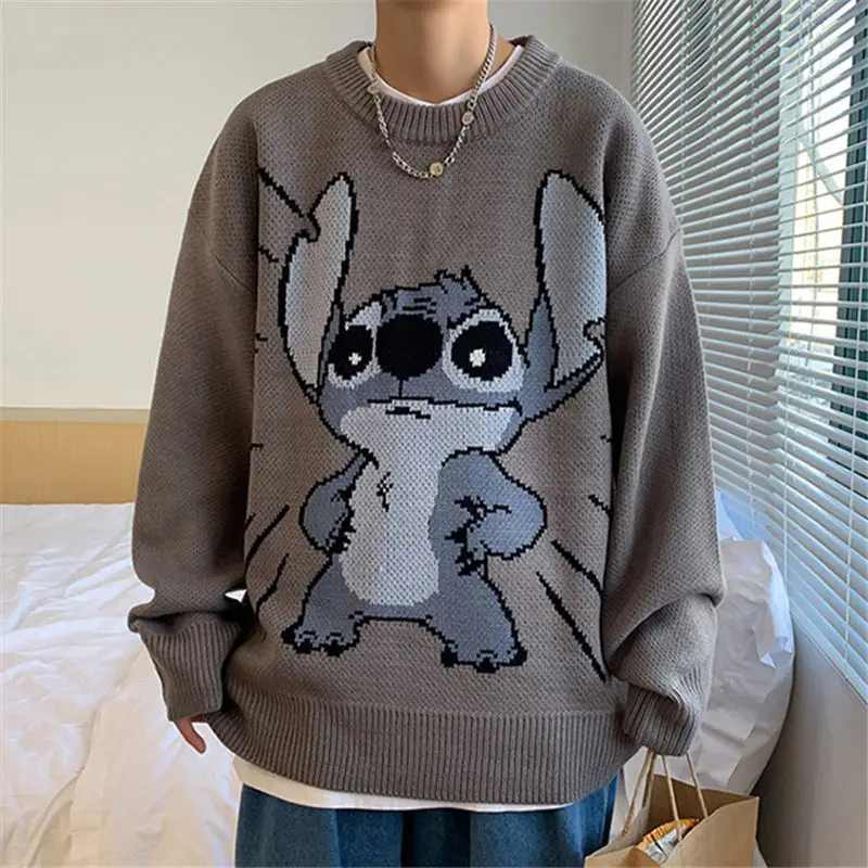

Funny Cartoon Duck Sweater Pullover Jumper Men Printed Knitted Sweater Hip Hop Harajuku Streetwear Casual Autumn Male Sweater