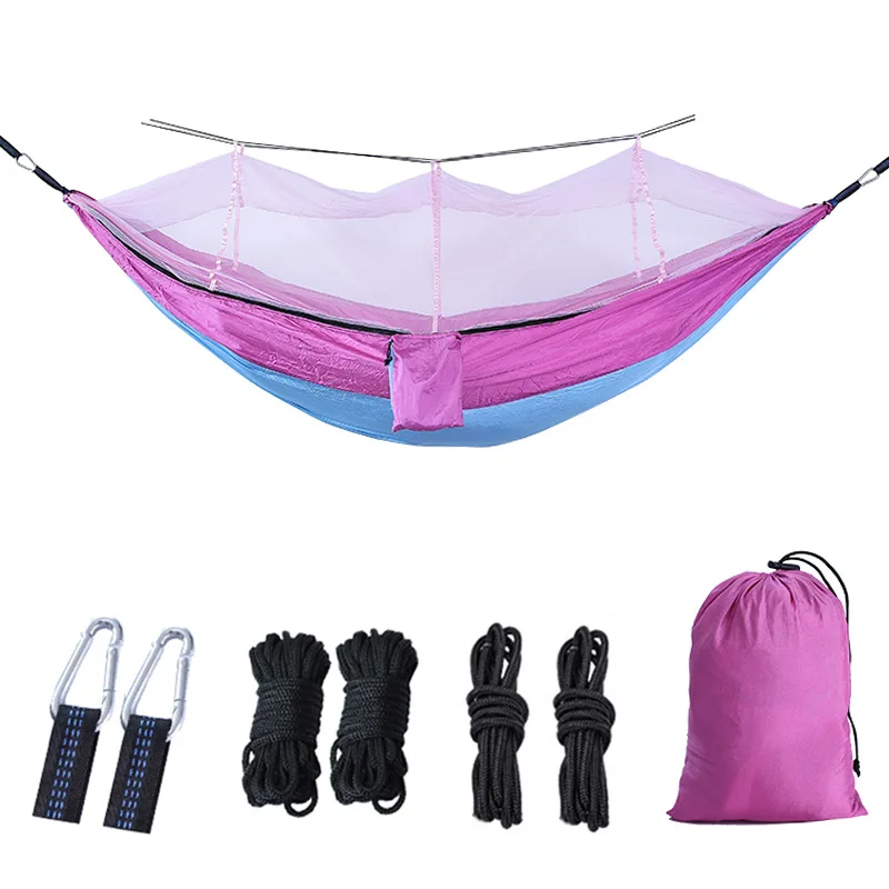 

1-2 Person Portable Outdoor Camping Hammock with Mosquito Net Hanging Bed Hunting Sleeping Swing Strong Load Bearing