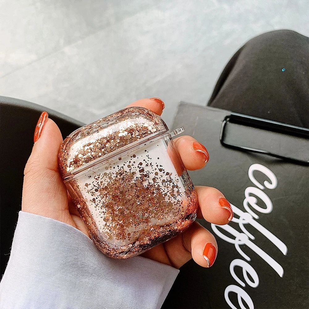 Чехол для Airpods Pro Liquid Quicksand Жесткий из поликарбоната apple airpods 3 2 1 аксессуары