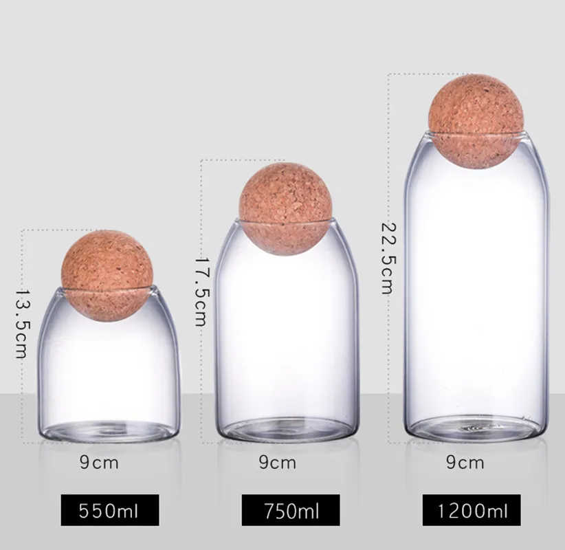 

Glass Storage Jar Storage Bottle Transparent Lead-Free Sealed Coffee Tank Dried Fruit Seasoning Storage Cans for Household Cafe